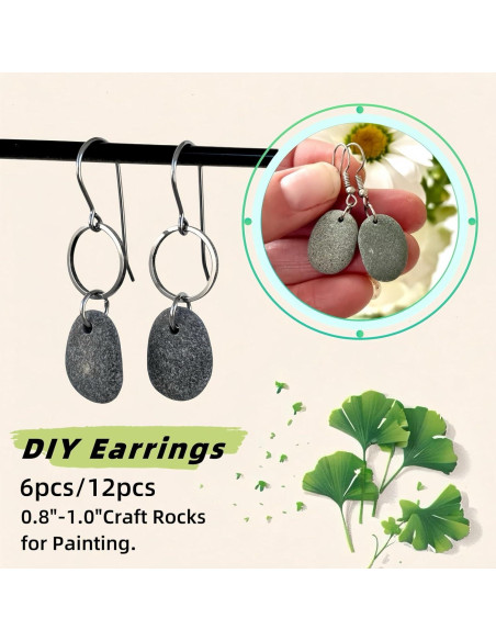 Piedras Planas de Río CYLHCM 6PCS Perforadas para Pintar 2-2.5cm