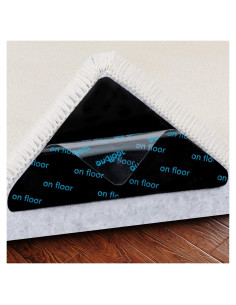 Cinta Antideslizante para Alfombra Elsoteno - 8 Pcs, Negra