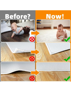 Cinta Antideslizante para Alfombra Elsoteno - 8 Pcs, Negra 2