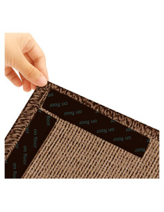 Cinta Antideslizante para Alfombra 12 Pcs Negra Reutilizable