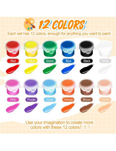 Set de Pintura Acrílica EIRUOKIGA 420 PCS 12 Colores y Pinceles 2