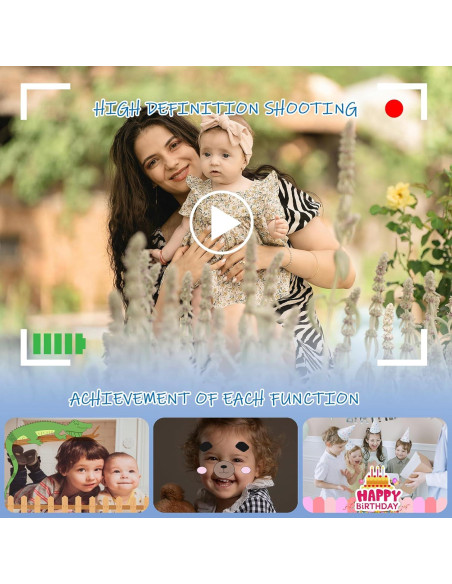 Cámara Digital para Niños RAYBITU 1080P HD Azul con SD 32GB