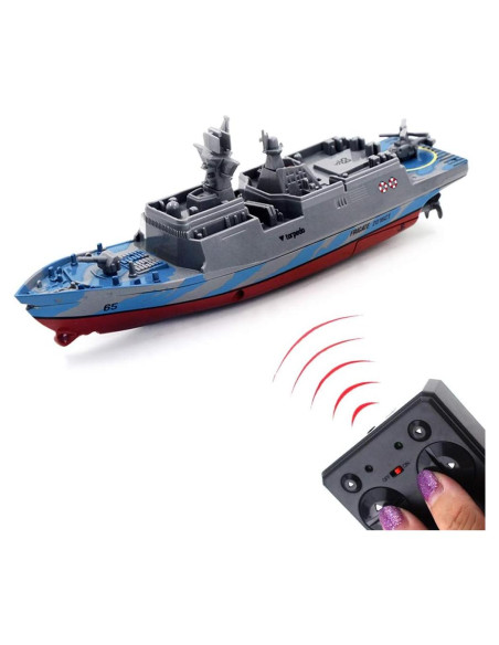 Barco de Control Remoto Militar Tipmant RC 15.5 cm Gris