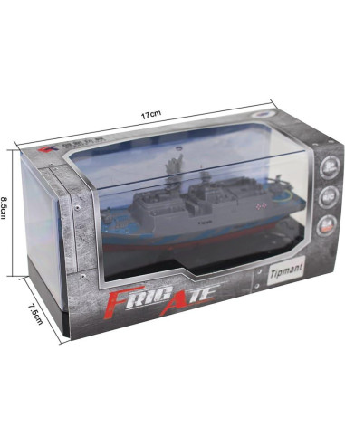 Barco de Control Remoto Militar Tipmant RC 15.5 cm Gris
