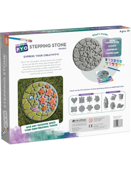 MindWare Ladrillo de Paso para Pintar - Luna y Estrellas 25.4x22.86 cm