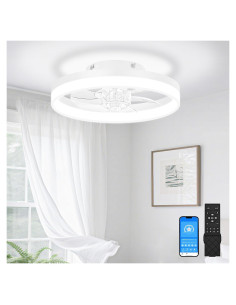 Ventilador de Techo VOLISUN 33 cm con Luz LED y Control Remoto