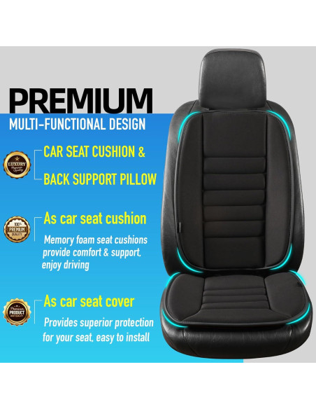 Cojín de Asiento Ergonómico Lofty Aim con Soporte Lumbar - Negro