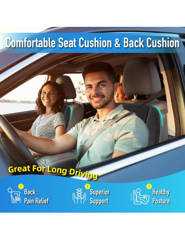 Cojín de Asiento Ergonómico Lofty Aim con Soporte Lumbar - Negro