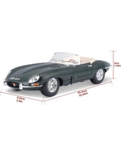 Modelo de coche deportivo Jaguar E-Type 1:18 YURONGLI Negro 2