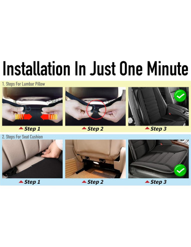 Cojín de Asiento Ergonómico Lofty Aim con Soporte Lumbar - Negro