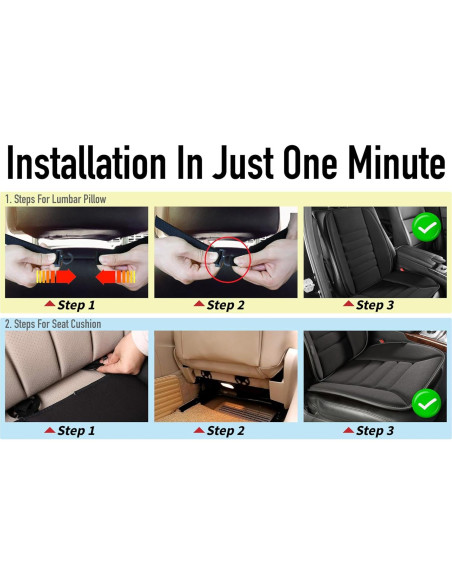 Cojín de Asiento Ergonómico Lofty Aim con Soporte Lumbar - Negro