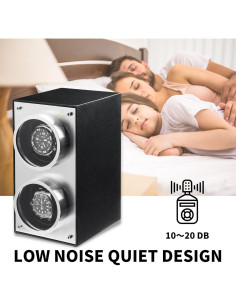 Winder de Reloj Doble MOZSLY Negro con Motor Silencioso 2