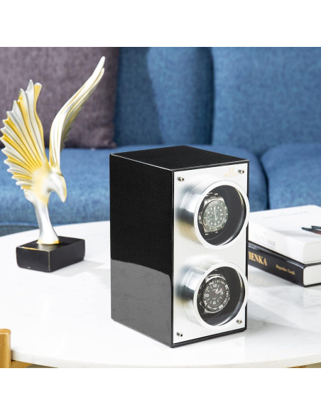 Winder de Reloj Doble MOZSLY Negro con Motor Silencioso