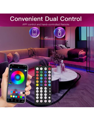 Luces de tira LED RGB 4m a pilas con control remoto y app