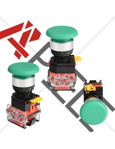 Interruptor Pulsador Momentáneo APIELE 22mm Verde 10A 440V