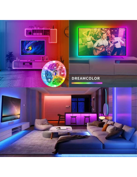 Luces de tira LED RGB 4m a pilas con control remoto y app