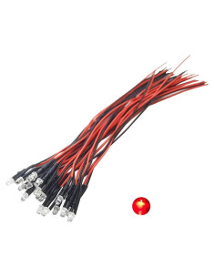 20 LEDs 3mm Parpadeantes Vrabocry 12V Pre Cableados 20cm