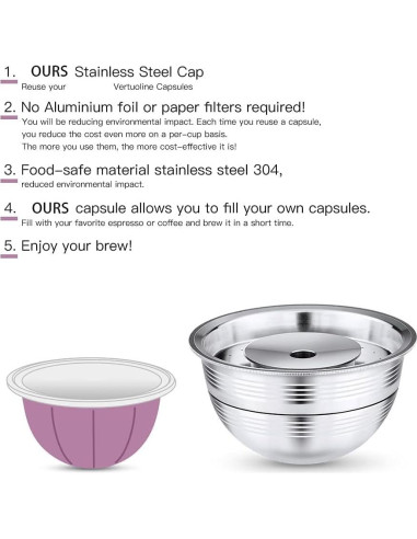 Cápsula de café reutilizable BRBHOM acero inoxidable 1 unidad