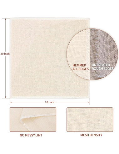 Paños de Queso Reutilizables Metflavor 3PCS 51x51cm Algodón