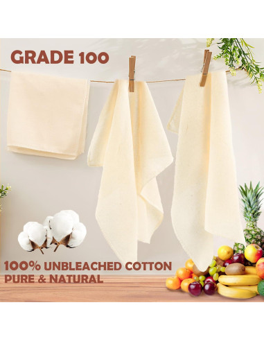 Paños de Queso Reutilizables Metflavor 3PCS 51x51cm Algodón