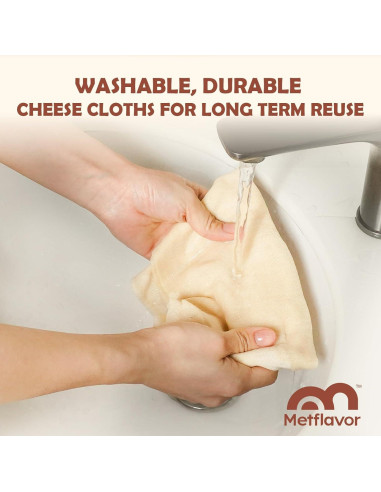 Paños de Queso Reutilizables Metflavor 3PCS 51x51cm Algodón