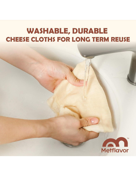 Paños de Queso Reutilizables Metflavor 3PCS 51x51cm Algodón