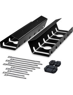 Organizador de Cables Pamo - Juego de 2 Bajo Escritorio Negro 2