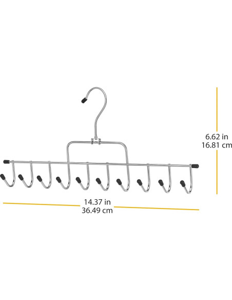 Perchero de Accesorios Whitmor 10 Ganchos Cromo Negro Perchero de Accesorios Whitmor 10 Ganchos Cromo Negro