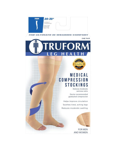 Medias de Compresión Truform 20-30 mmHg Unisex Beige Pequeño