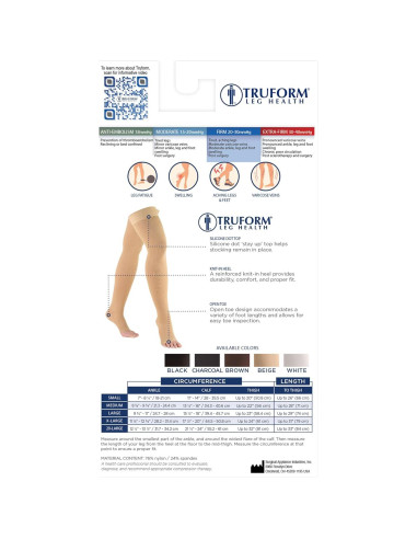 Medias de Compresión Truform 20-30 mmHg Unisex Beige Pequeño