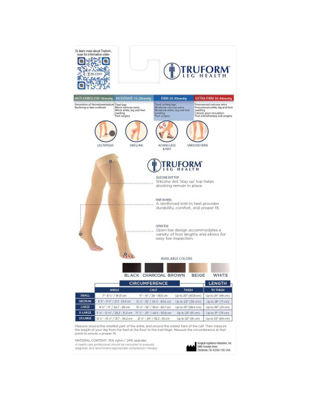 Medias de Compresión Truform 20-30 mmHg Unisex Beige Pequeño