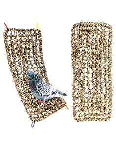 Alfombra de Hierba Marina Natural para Aves Hamiledyi 2Pcs 20.5x8cm