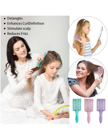 Cepillo Definidor de Rizos Yingbtr 2Pcs Verde - Ventilado y Ergonomico
