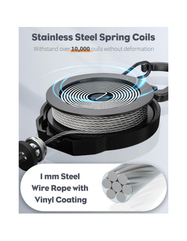 Portacarnet Retráctil Uniclife con Clip y Anillo de Llave