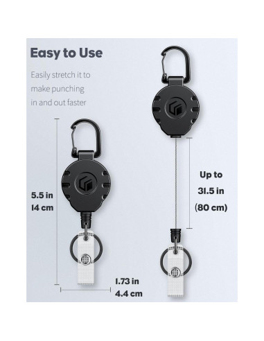 Portacarnet Retráctil Uniclife con Clip y Anillo de Llave