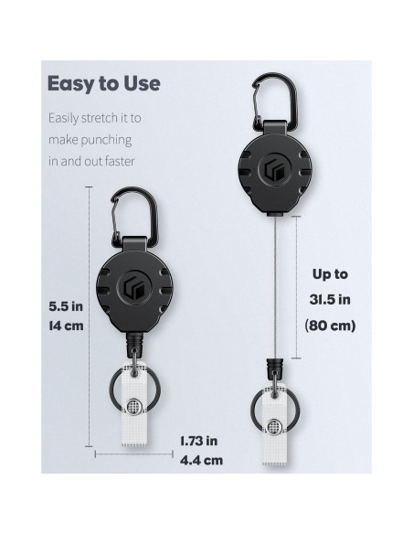 Portacarnet Retráctil Uniclife con Clip y Anillo de Llave Portacarnet Retráctil Uniclife con Clip y Anillo de Llave