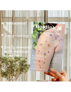 Parches de Maquillaje Facial Boldink - 2 Piezas Mariposa Impermeables 2