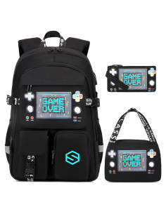 Mochila Escolar Luminiscente Niños Sco-kb-14yxbk con Almuerzo