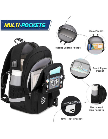 Mochila Escolar Luminiscente Niños Sco-kb-14yxbk con Almuerzo Mochila Escolar Luminiscente Niños Sco-kb-14yxbk con Almuerzo