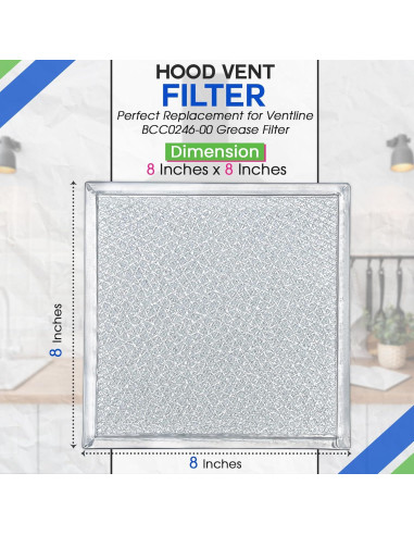 Filtro de Ventilación Bagean BCC024600 20.3x20.3 cm Aluminio