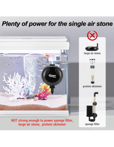 Bomba de Aire Silenciosa Hygger HG-811 para Acuario 1.5W 1-15 Galones