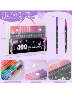 Kits de Arte Soucolor 100 Colores Doble Punta para Chicas 2