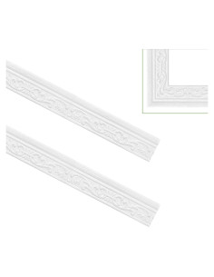 Moldura de Espuma Autoadhesiva QoTang 230 x 8 cm Blanca