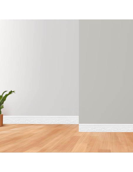 Moldura de Espuma Autoadhesiva QoTang 230 x 8 cm Blanca