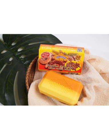 Jabón Limpiador Asantee de Tamarindo y Cúrcuma con Miel - Paquete de 6