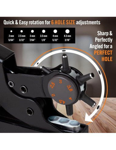 Perforador de Agujeros de Escritorio Pro-Master para Cinturones