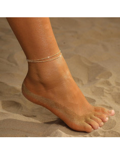 Conjunto de Pulseras de Tobillo de Oro MFRYK - 2 Cadenas Ajustables 2