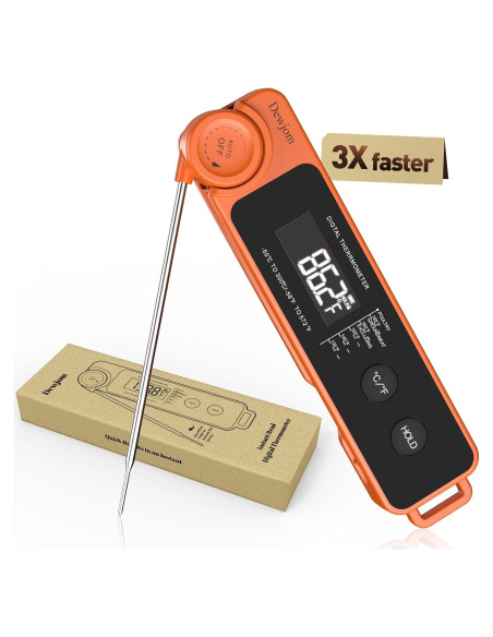 Termómetro Digital de Carne Ultra Rápido IP67 Mandarina
