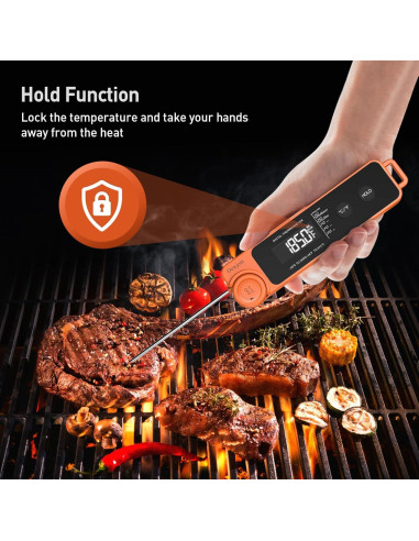 Termómetro Digital de Carne Ultra Rápido IP67 Mandarina