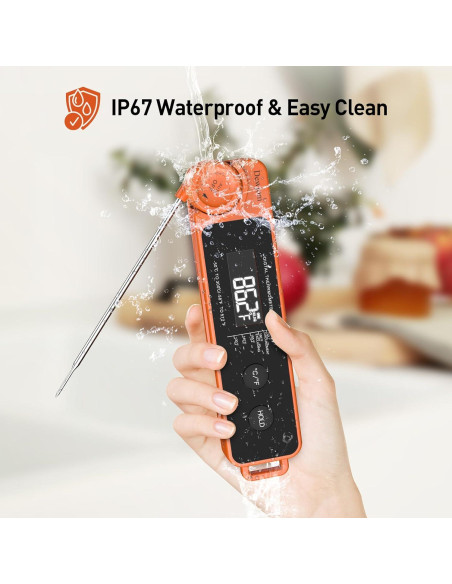 Termómetro Digital de Carne Ultra Rápido IP67 Mandarina